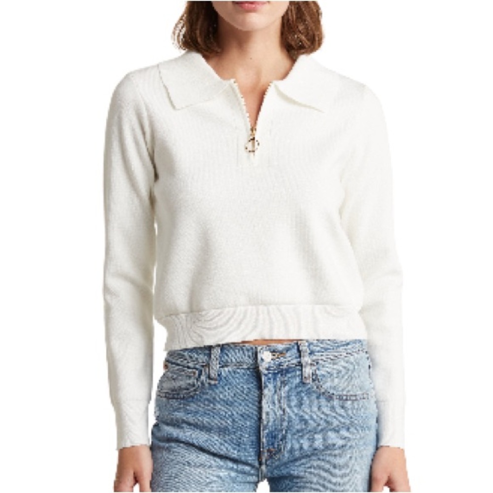 Love by design Annie quarter zip crop sweater